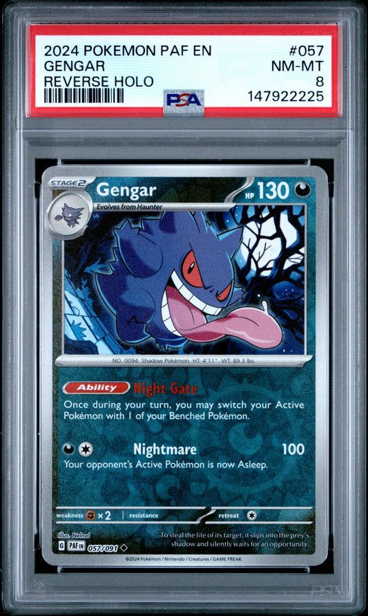Pokemon 2024 Gengar - Paldean Fates - Reverse Holo - PSA 8