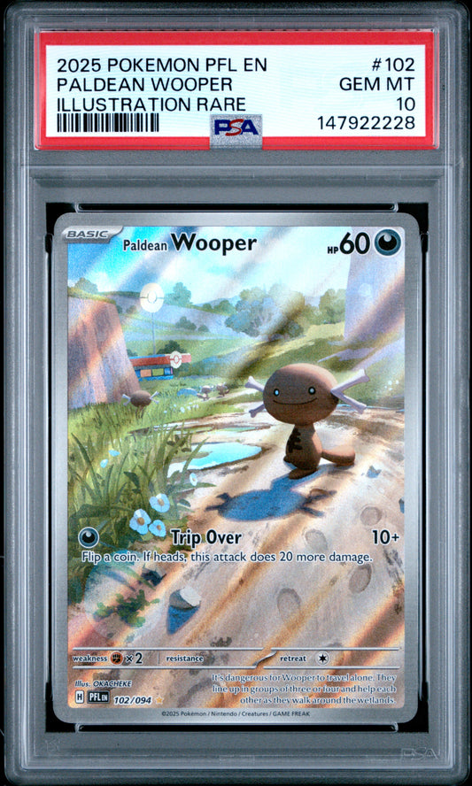 Pokemon 2025 Paldean Wooper - Phantasmal Flames - IR - PSA 10