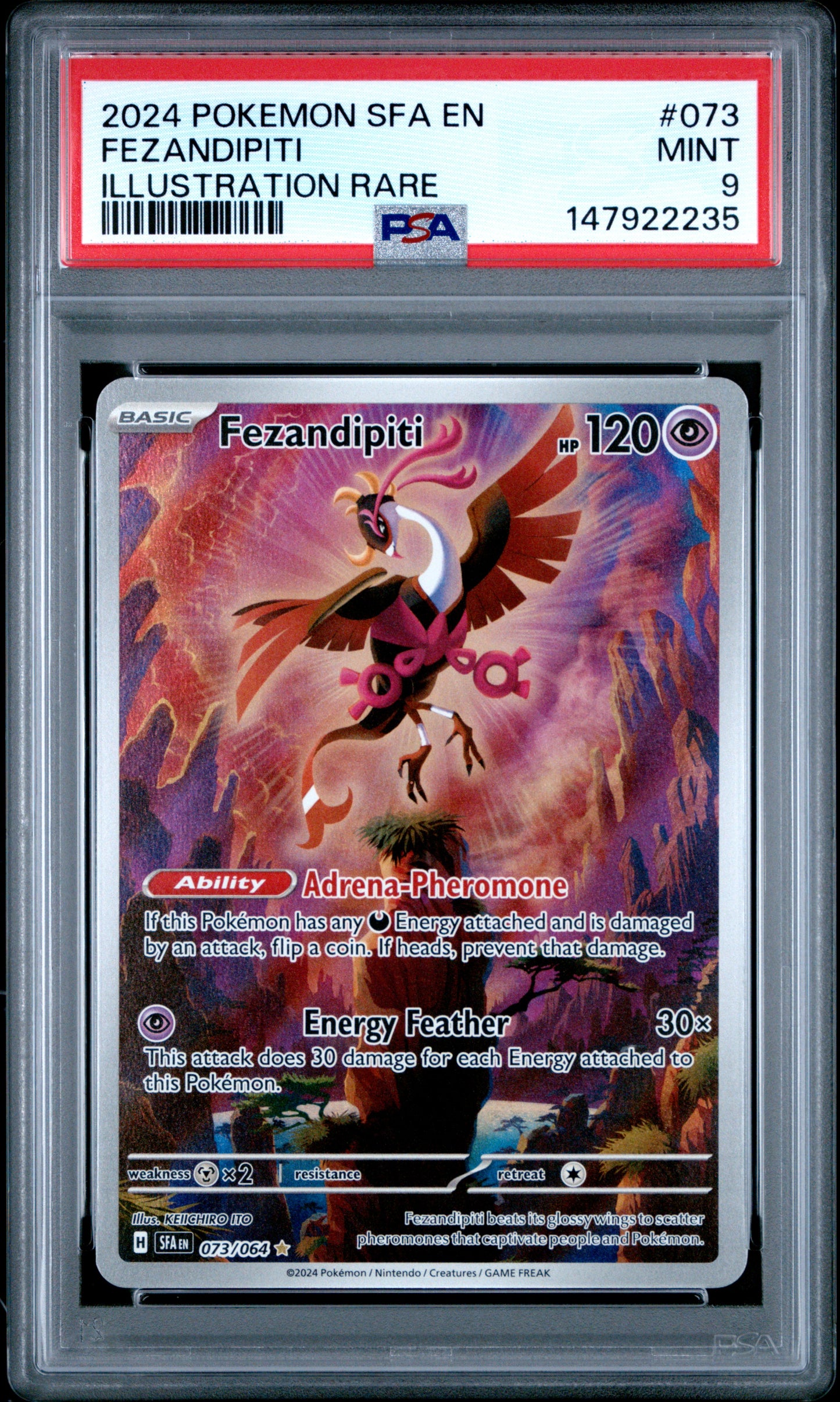 Pokemon 2024 Fezandipiti - Shrouded Fables - IR - PSA 9