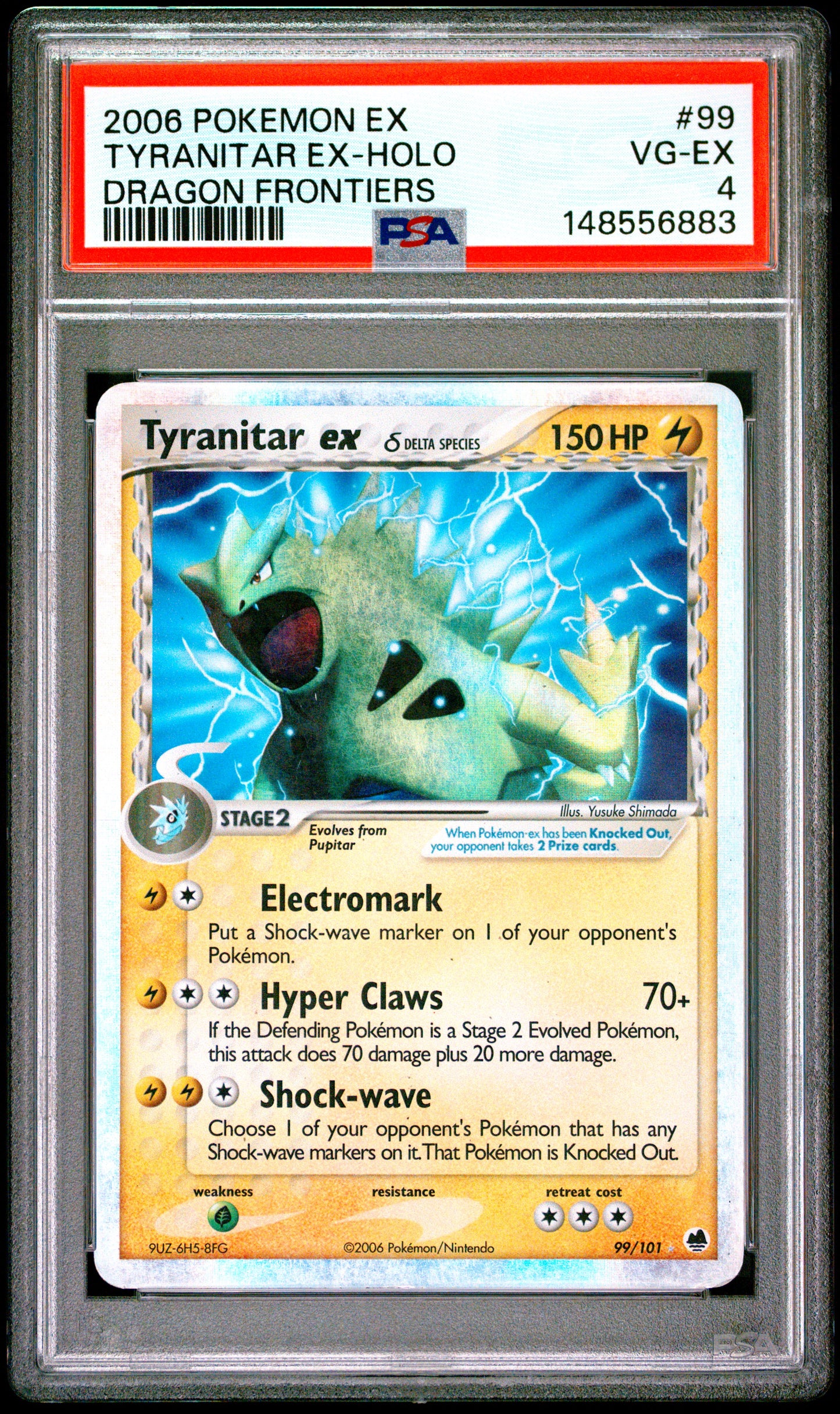 Pokemon 2006 Tyranitar EX 99/101 - Dragon Frontiers - PSA 4