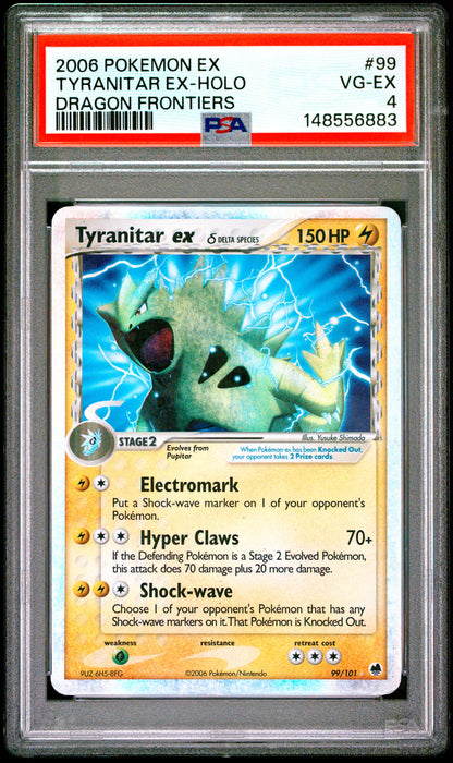 Pokemon 2006 Tyranitar EX 99/101 - Dragon Frontiers - PSA 4