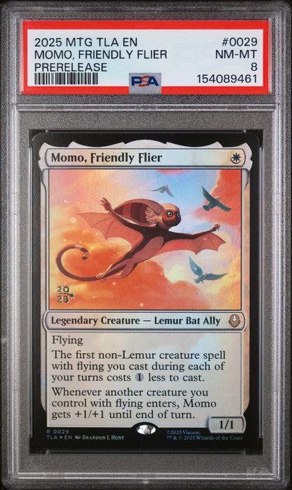 MTG 2025 Momo, Friendly Flier - The Last Airbender - Prerelease 2025 - PSA 8