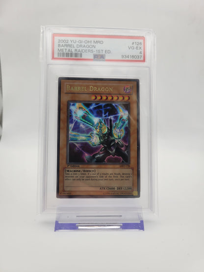 2002 Yu-Gi-Oh! Barrel Dragon Metal Raiders-1st edition PSA 4