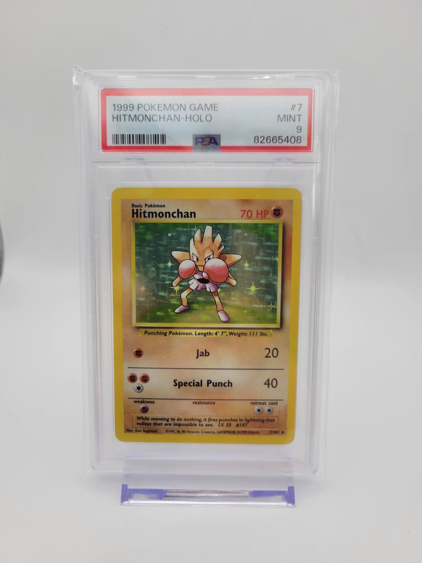 1999 Pokémon Hitmonchan Holo PSA 9