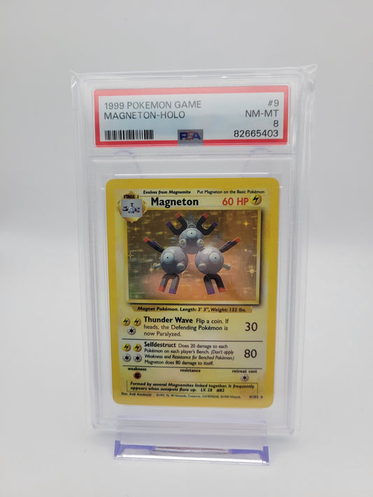 1999 Pokémon Magneton Holo PSA 8