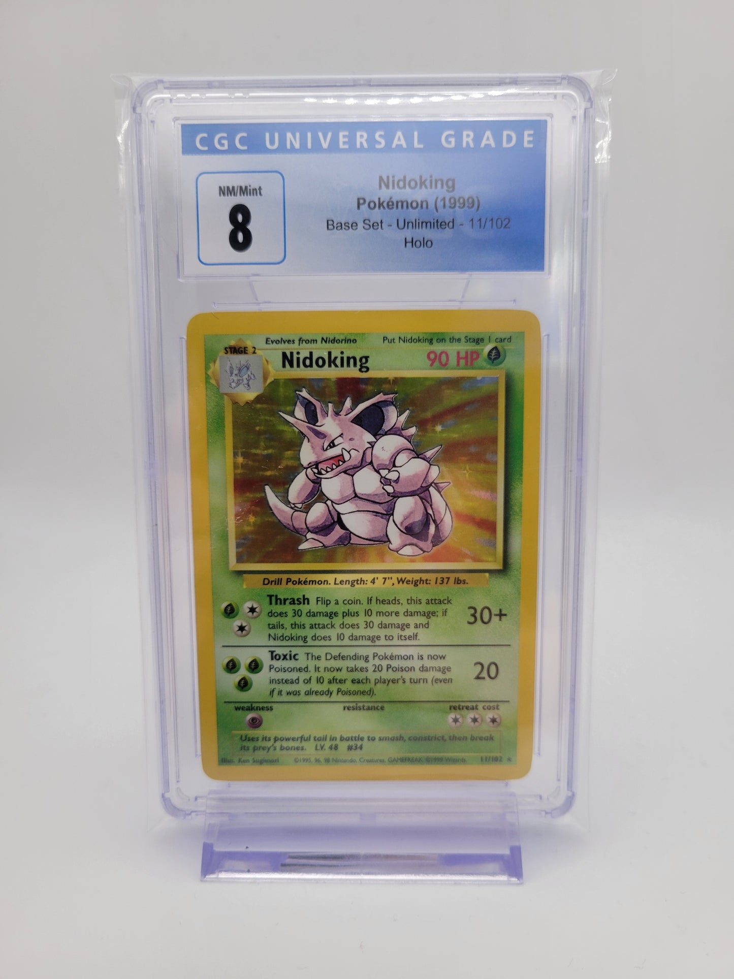 1999 Pokémon Nidoking Base Set Holo CGC 8