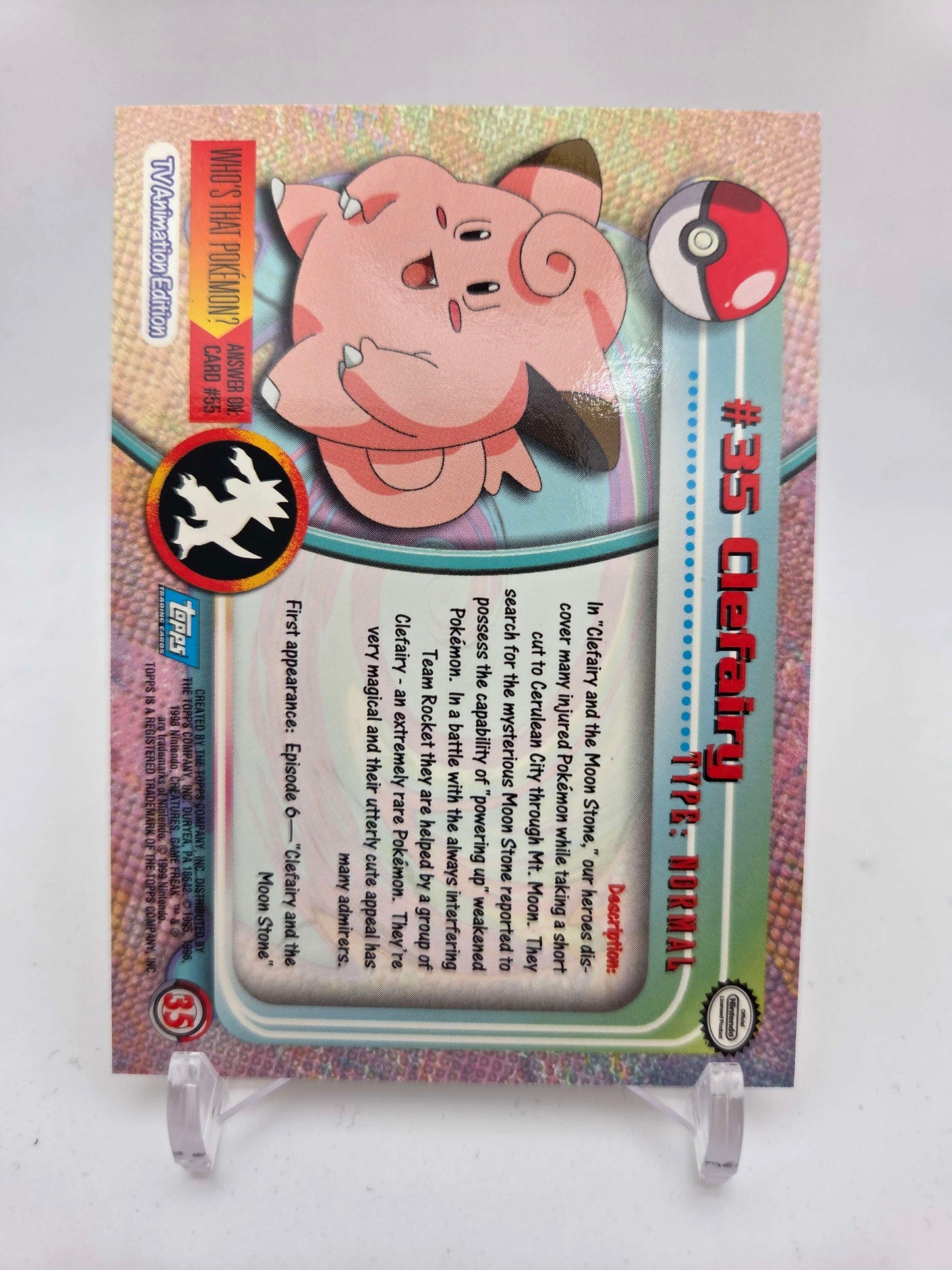 Clefairy #35 Pokemon 1999 Topps TV