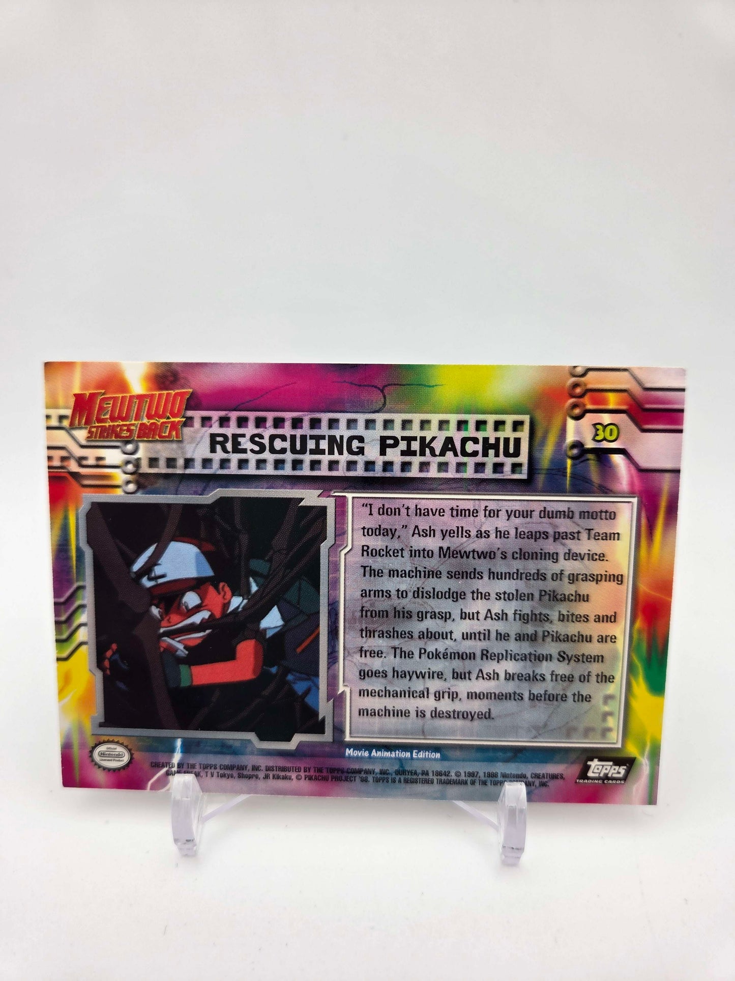 Rescuing Pikachu #30 Pokemon 1999 Topps Movie