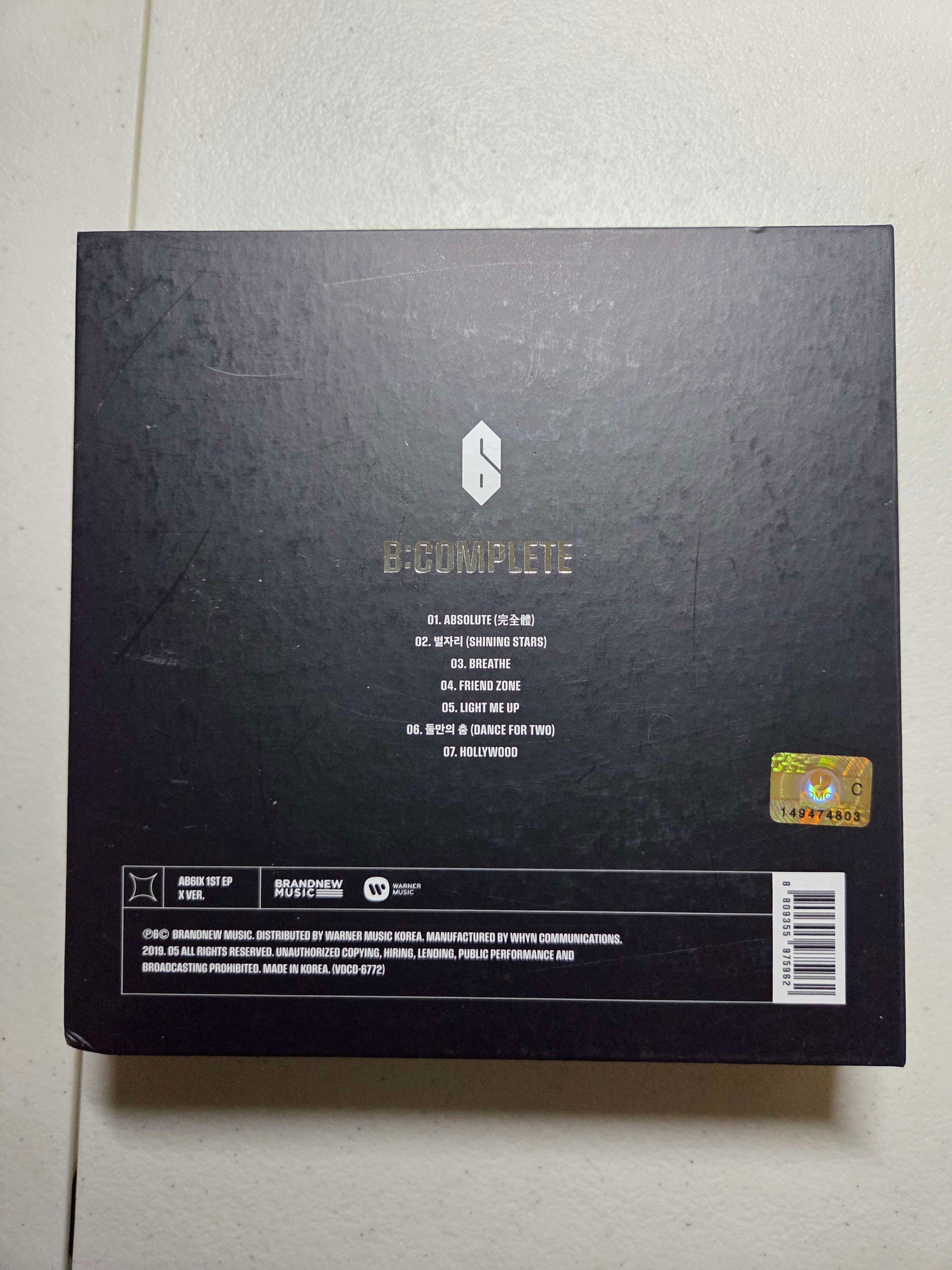 AB6IX 1st EP Album [B:COMPLETE] X Ver. CD+Book+Sticker+3p Photocard+Stand+B.Mark