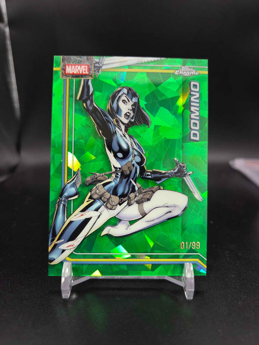 2026 Topps Chrome Marvel Sapphire Green Refractor Domino /99 #1  BOOKEND