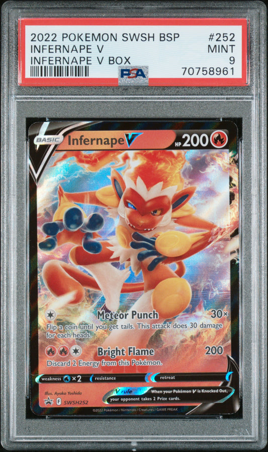 Pokemon 2022 Infernape V - Infernape V Box Promo SWSH252 - PSA 9