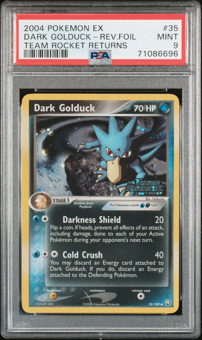 Pokemon 2004 Dark Golduck - Team Rocket Returns EX - Rev. Foil - PSA 9