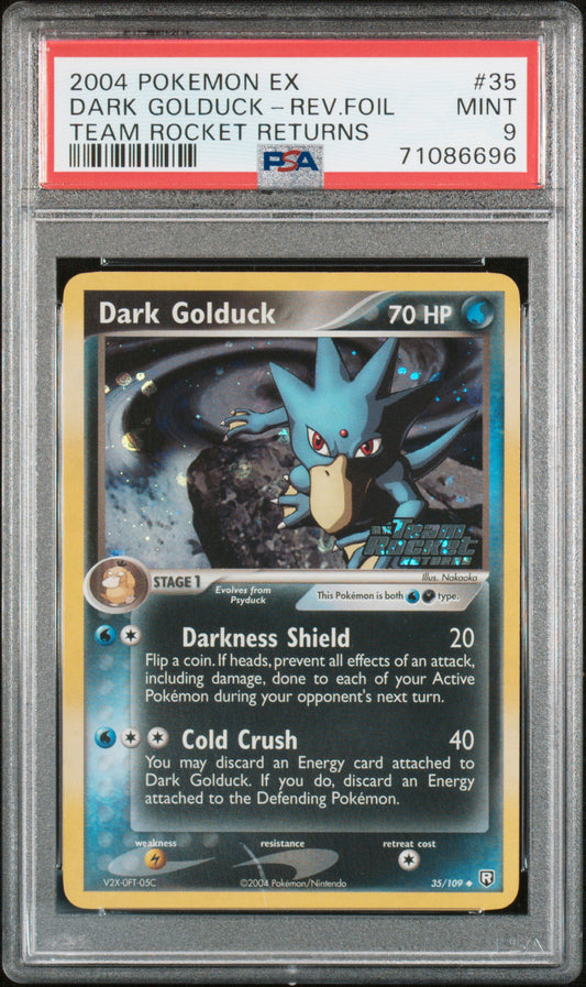 Pokemon 2004 Dark Golduck - Team Rocket Returns EX - Rev. Foil - PSA 9