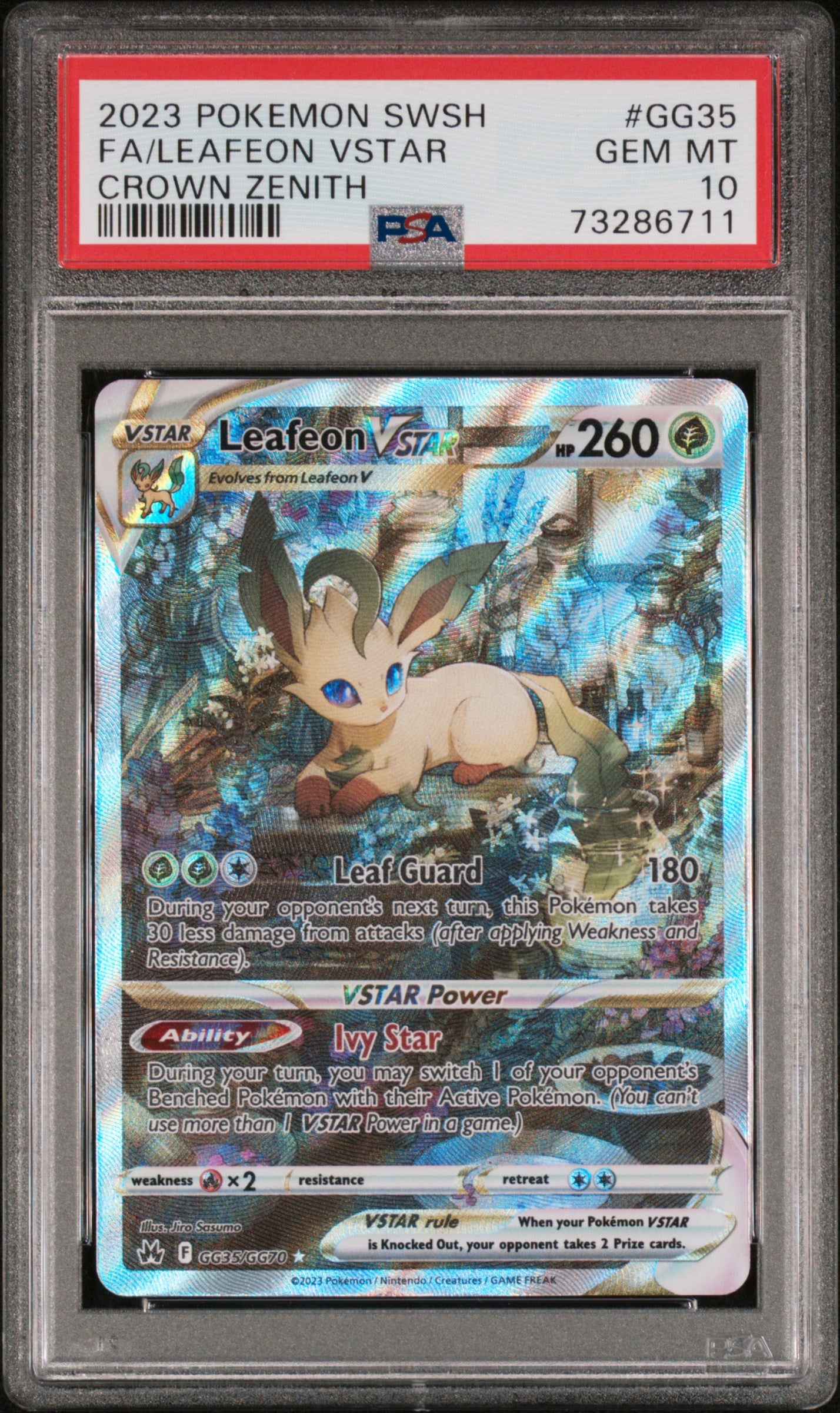 Pokemon 2023 Leafeon VSTAR - SWSH Crown Zenith GG35/GG70 FA - PSA 10