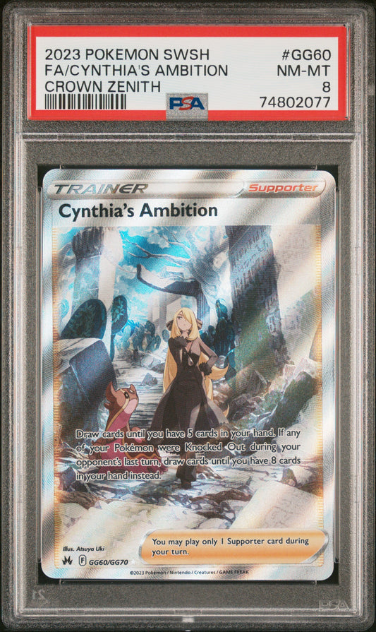 Pokemon 2023 Cynthia's Ambition - SWSH Crown Zenith GG60/GG70 FA - PSA 8