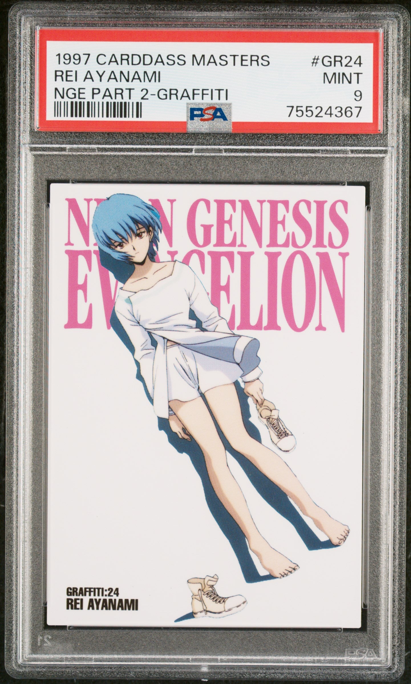 1997 Carddass Masters Rei Ayanami NGE Part 2-Graffiti PSA 9