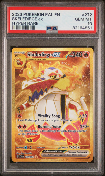 Pokemon 2023 Skeledirge ex - SV Paldea Evolved 272/193 Hyper Rare - PSA 10