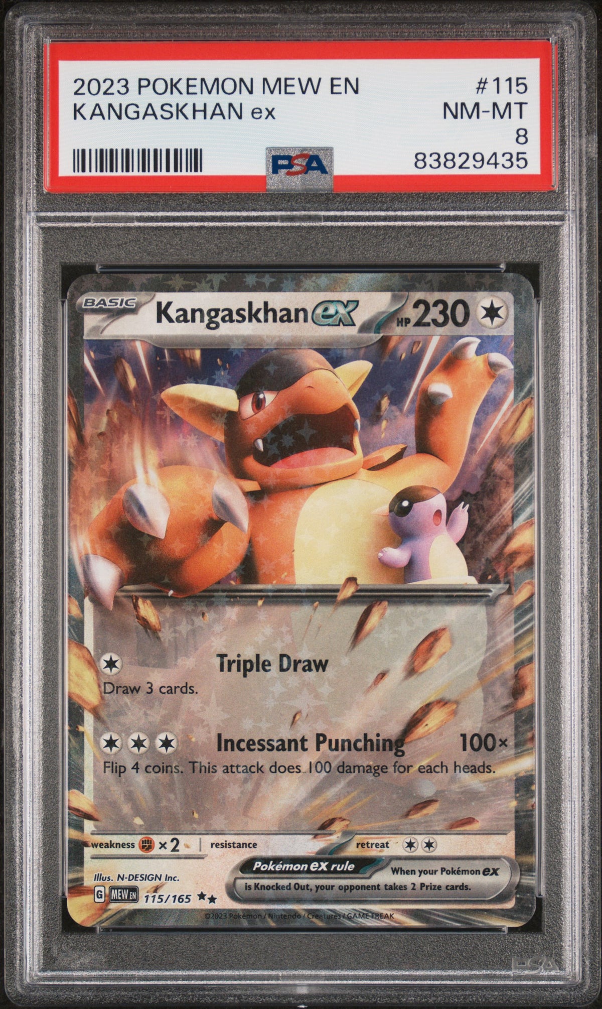 Pokemon 2023 Kangaskhan ex 115/165 Mew 151 PSA 8 [P2]