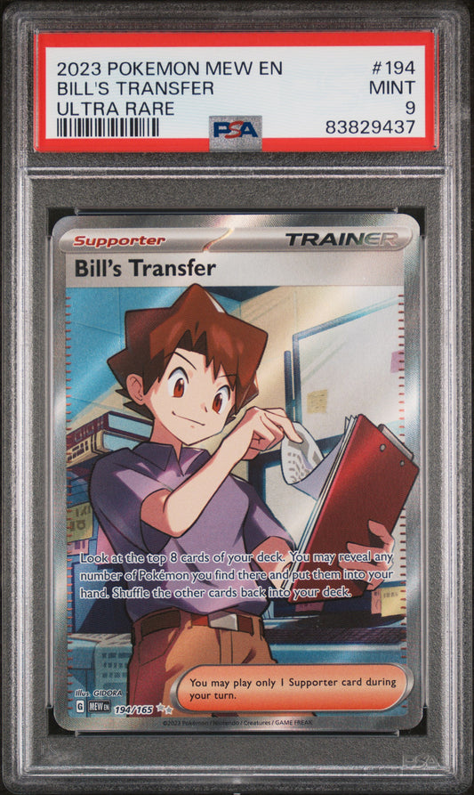 Pokemon 2023 Bill's Transfer 194/165 UR Mew 151 PSA 9
