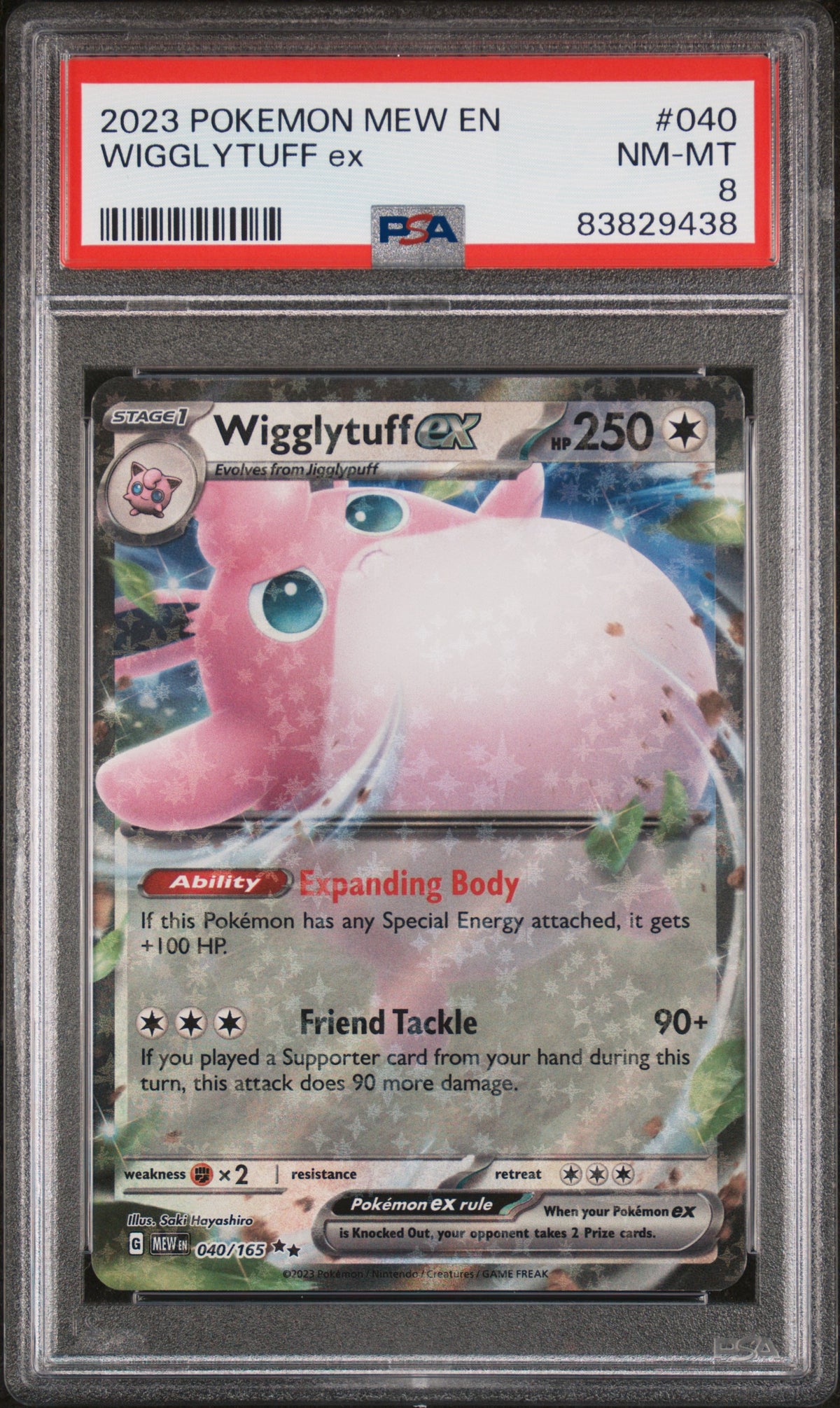 Pokemon 2023 Wigglytuff ex 040/165 Mew 151 PSA 8