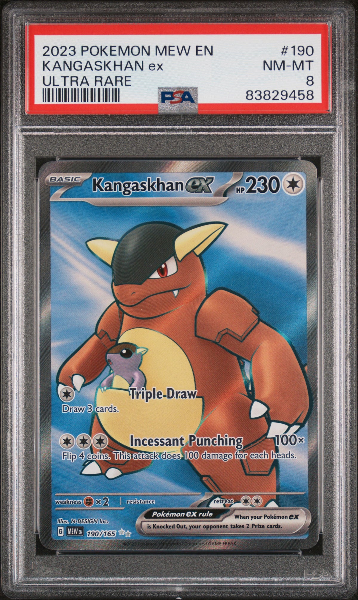 Pokemon 2023 Kangaskhan ex 190/165 UR Mew 151 PSA 8