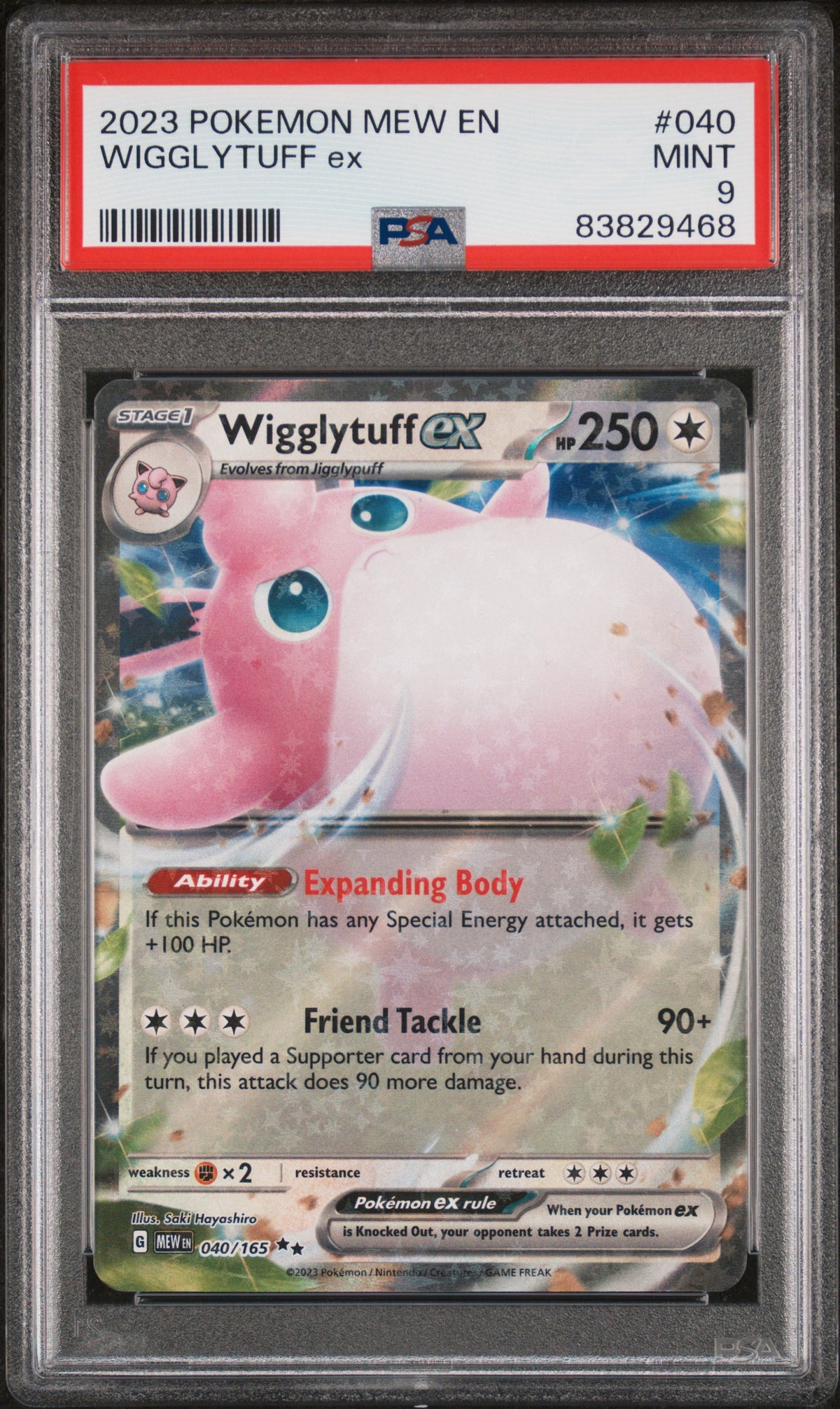Pokemon 2023 Wigglytuff ex 040/165 Mew 151 PSA 9