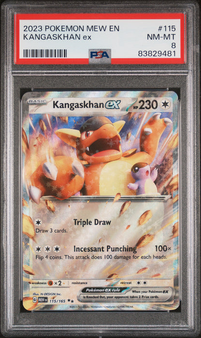 Pokemon 2023 Kangaskhan ex 115/165 Mew 151 PSA 8 [P1]