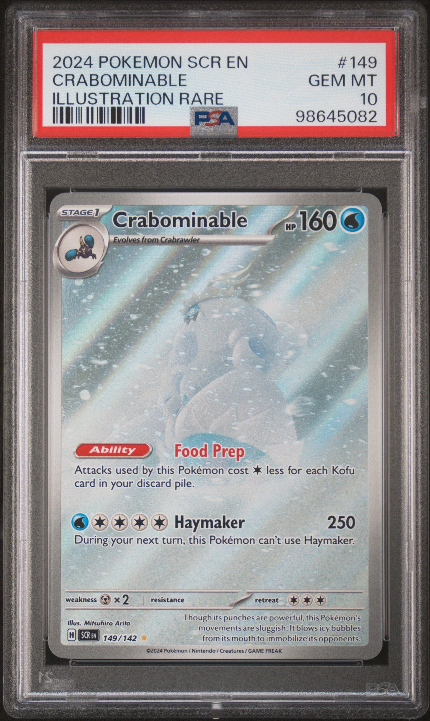 Pokemon 2024 Crabominable - Stellar Crown - IR - PSA 10