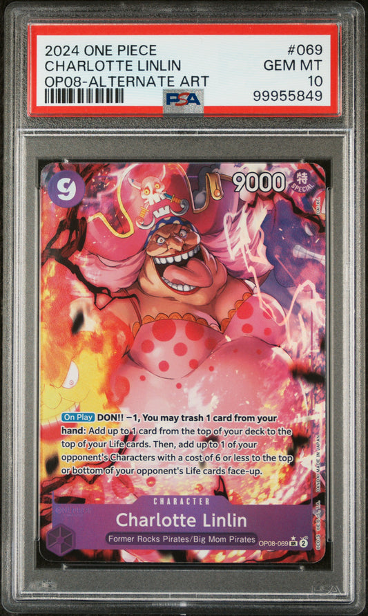 One Piece 2024 Charlotte Linlin - OP08 Two Legends - Alternate Art - PSA 10