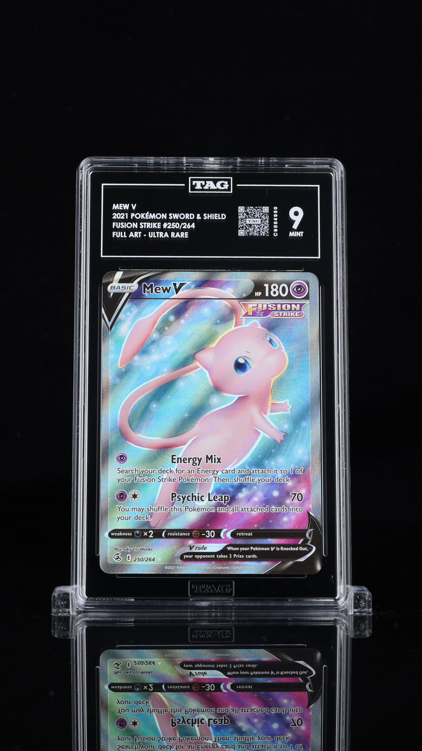 Pokemon 2021 Mew V 250/264 - Fusion Strike - Ultra Rare - TAG 9