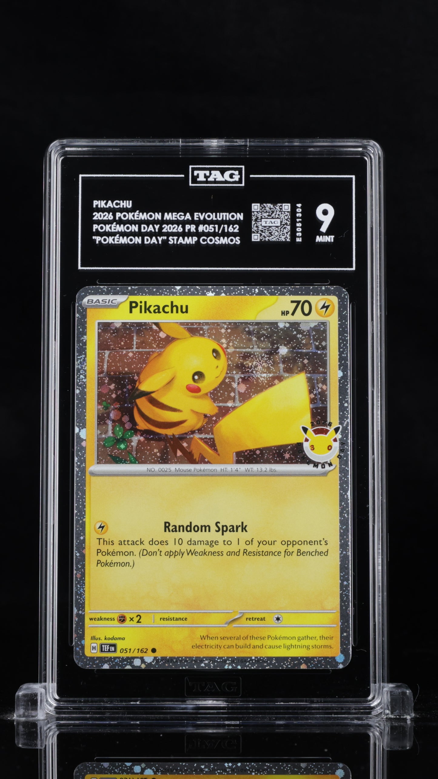 Pokemon 2026 Pikachu - Pokemon Day 2026 - Stamped Cosmo Holo Promo - TAG 9