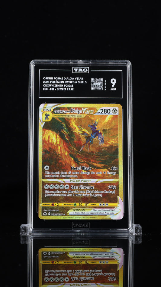Pokemon 2023 Origin Forme Dialga VSTAR GG68 - Crown Zenith - Gold - TAG 9
