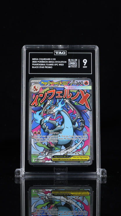 Pokemon 2025 Mega Charizard X ex 23 - Phantasmal Flames Promo - TAG 9