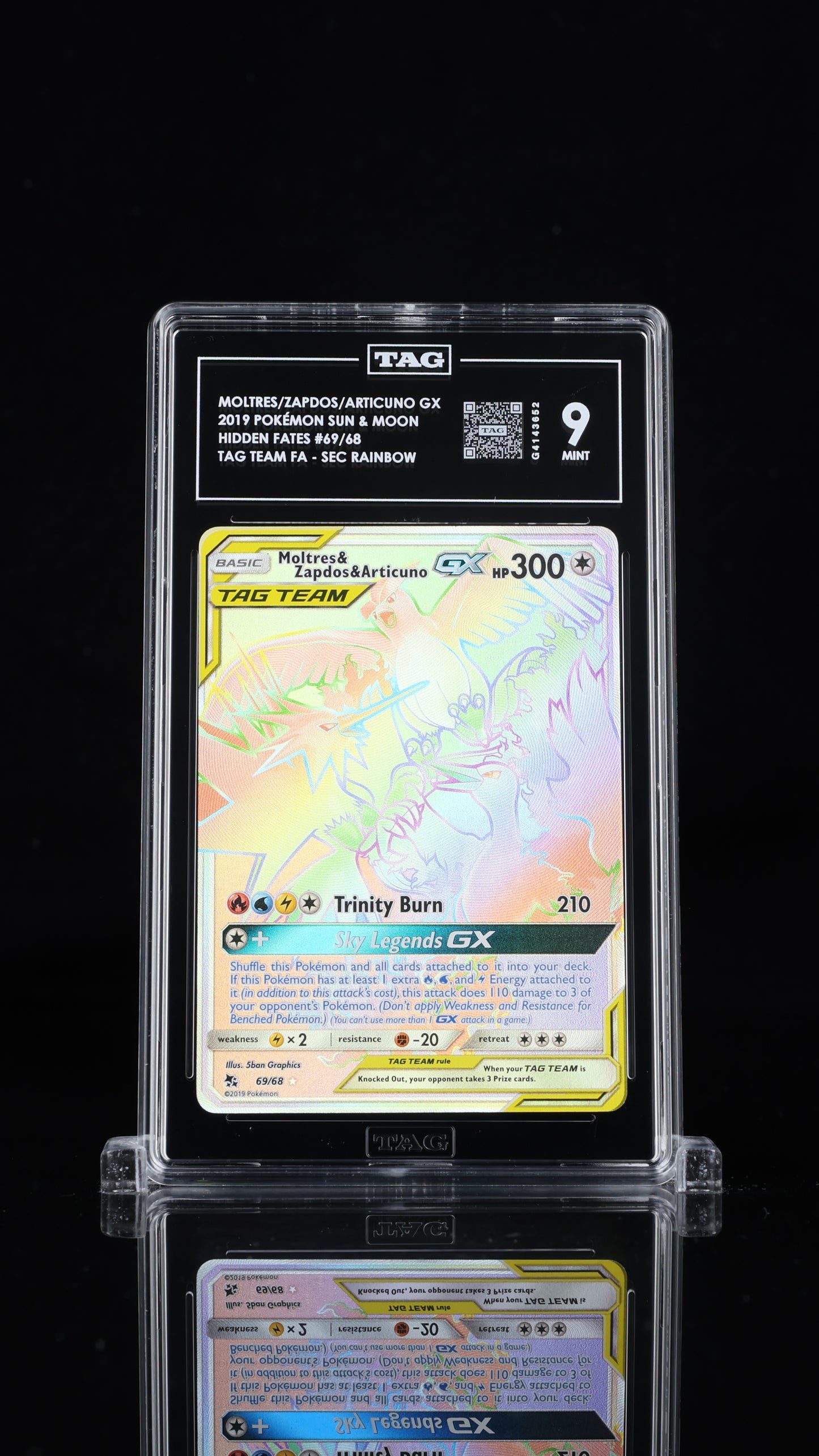 Pokemon 2019 Moltres/Zapdos/Articuno GX 69/68 - Hidden Fates - TAG 9