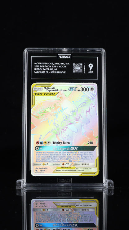 Pokemon 2019 Moltres/Zapdos/Articuno GX 69/68 - Hidden Fates - TAG 9