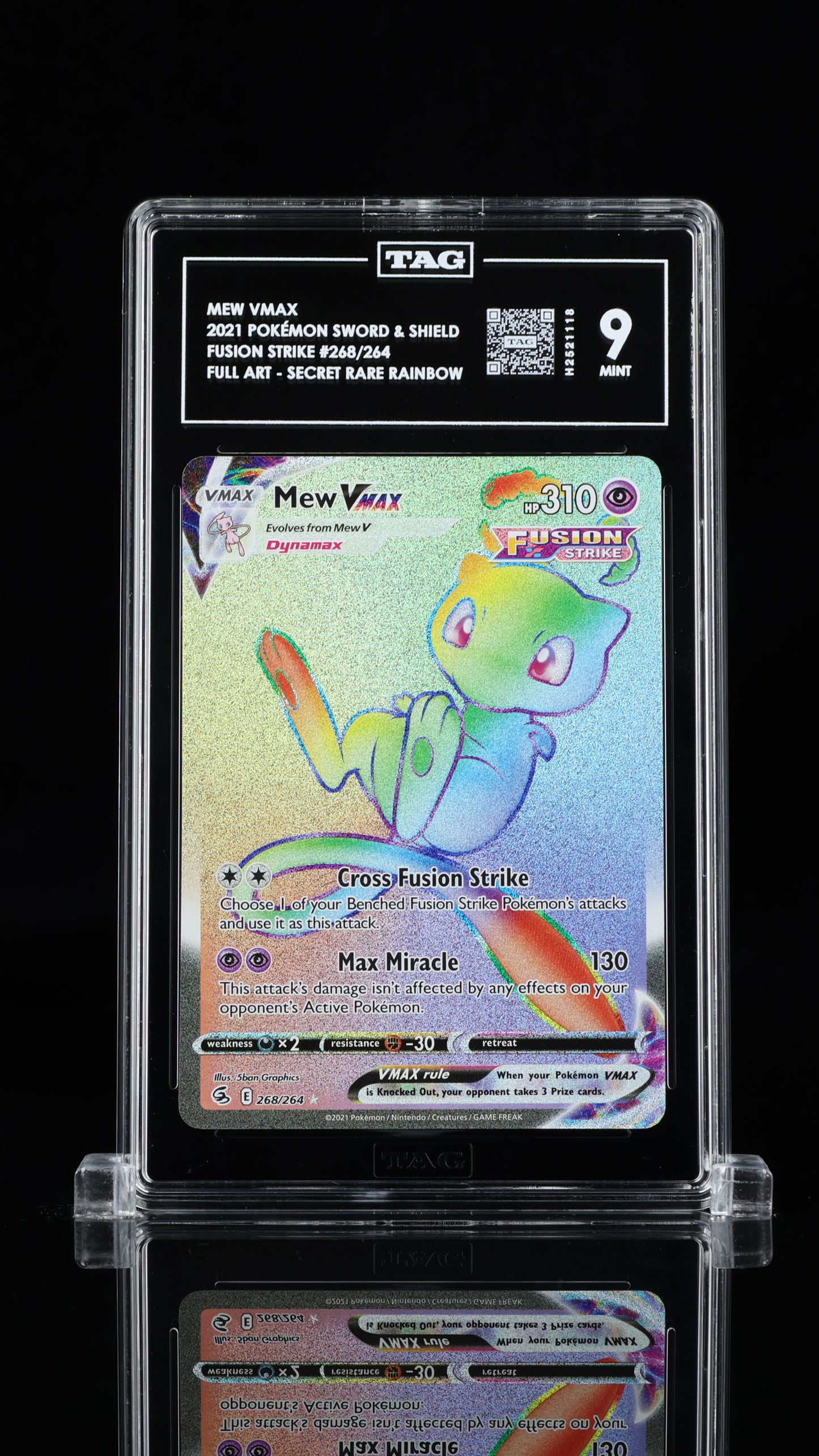 Pokemon 2021 Mew VMAX - Fusion Strike - Full Art SRR - TAG 9