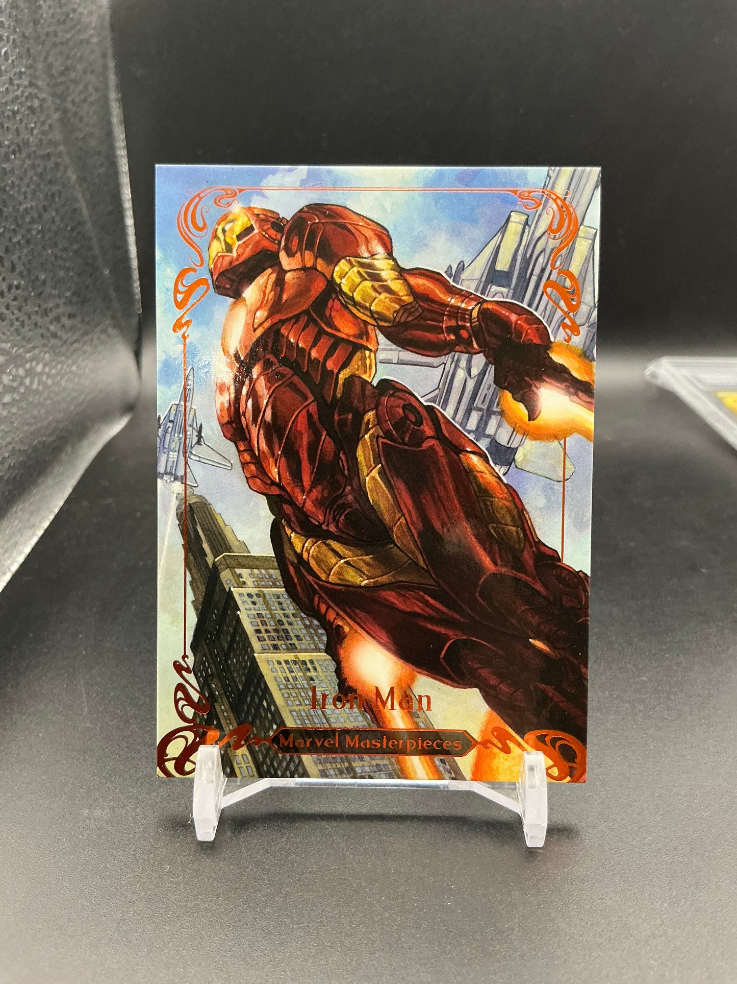 2018 Upper Deck Marvel Masterpieces Level 4 Legendary Orange 16/99 Iron Man