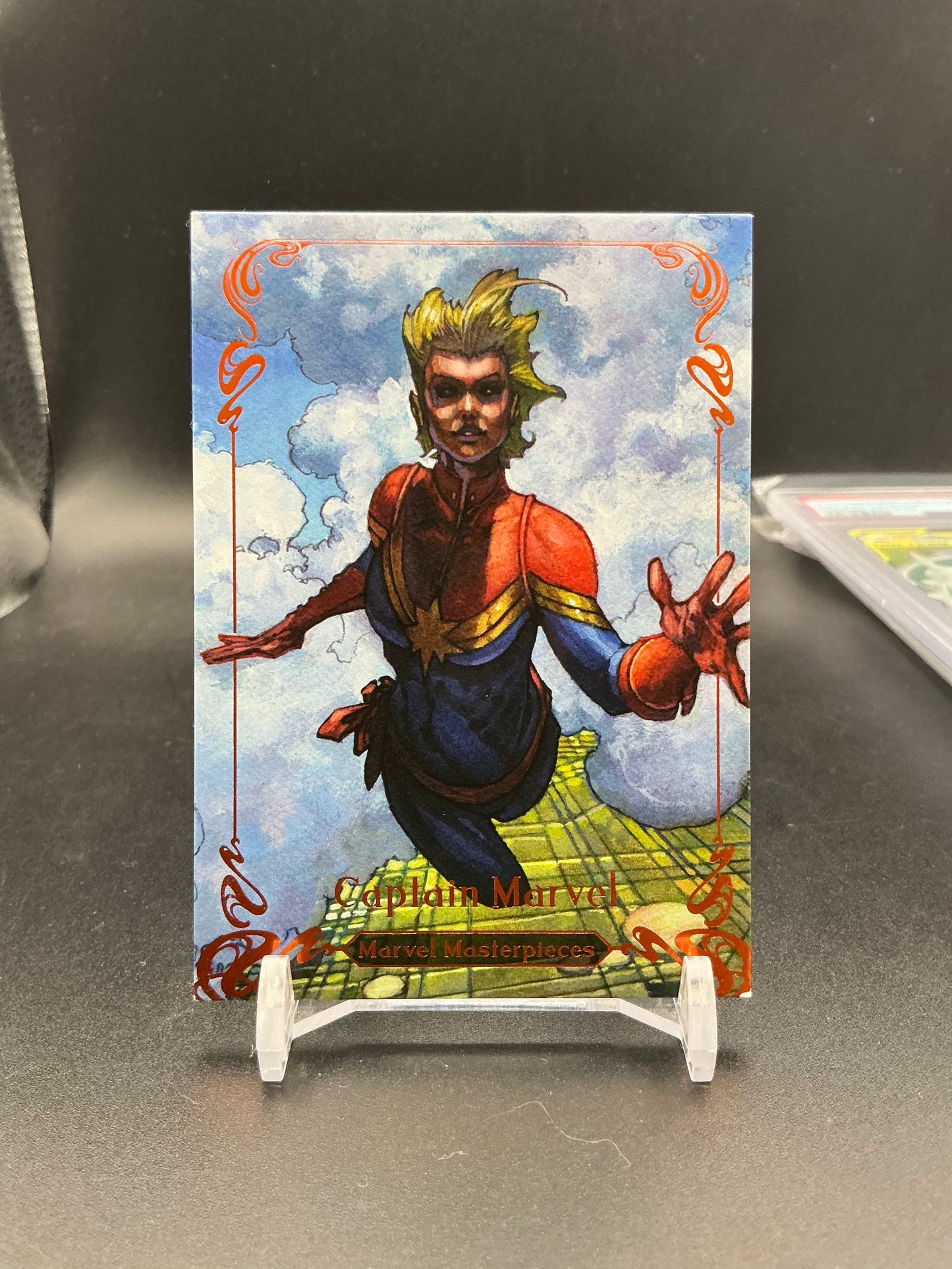 2018 Marvel Masterpieces CAPTAIN MARVEL (13/99) TIER 4 ORANGE CARD