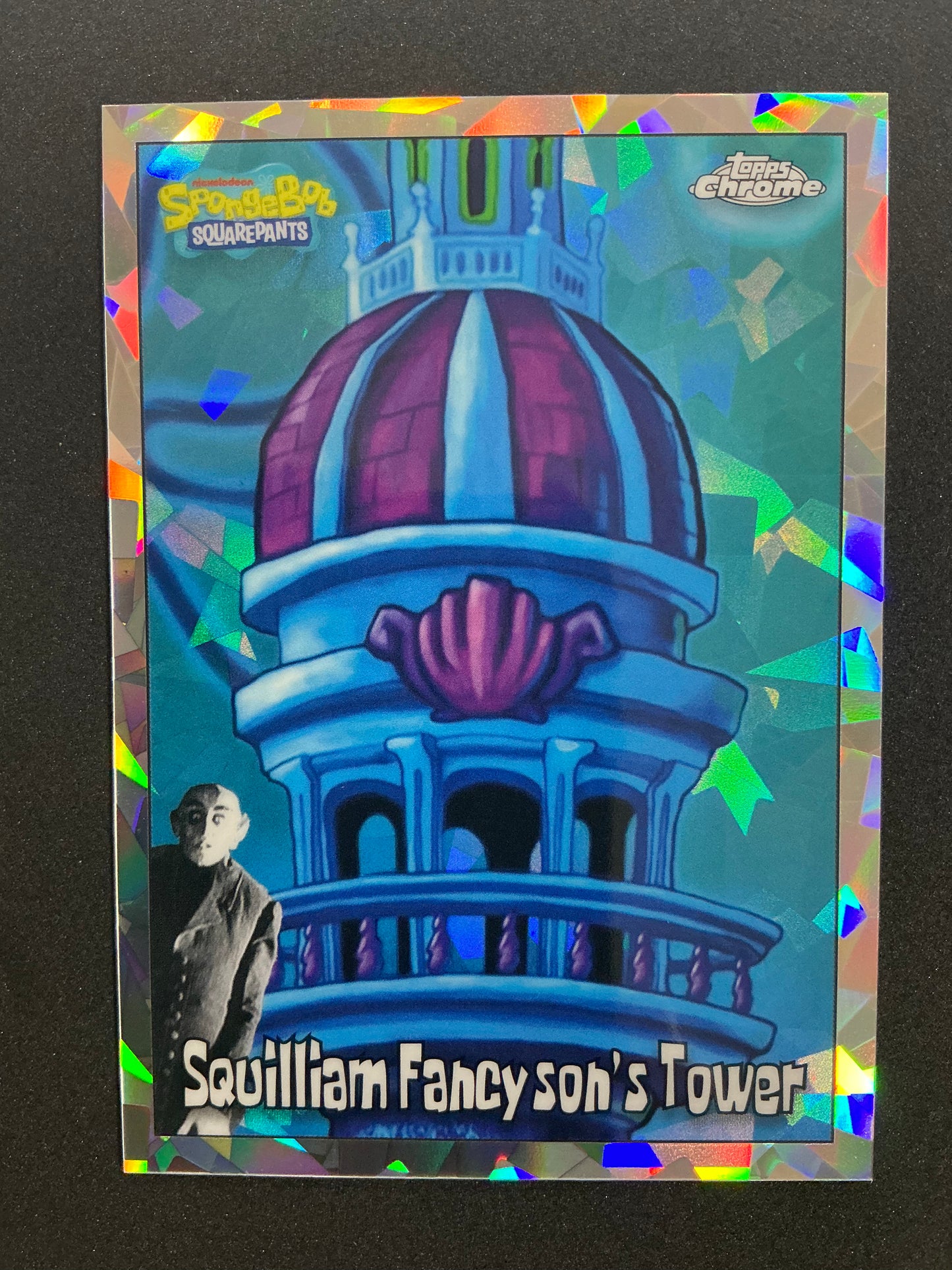 2025 Topps Chrome SpongeBob #177 Squilliam Fancysons Tower Night Shift /25 Ice