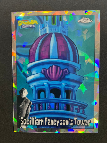 2025 Topps Chrome SpongeBob #177 Squilliam Fancysons Tower Night Shift /25 Ice