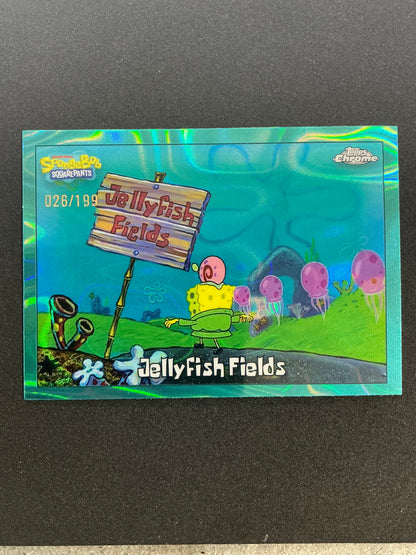 SpongeBob SquarePants Topps Chrome AQUA LAVA 26/199 Jellyfish Fields #47