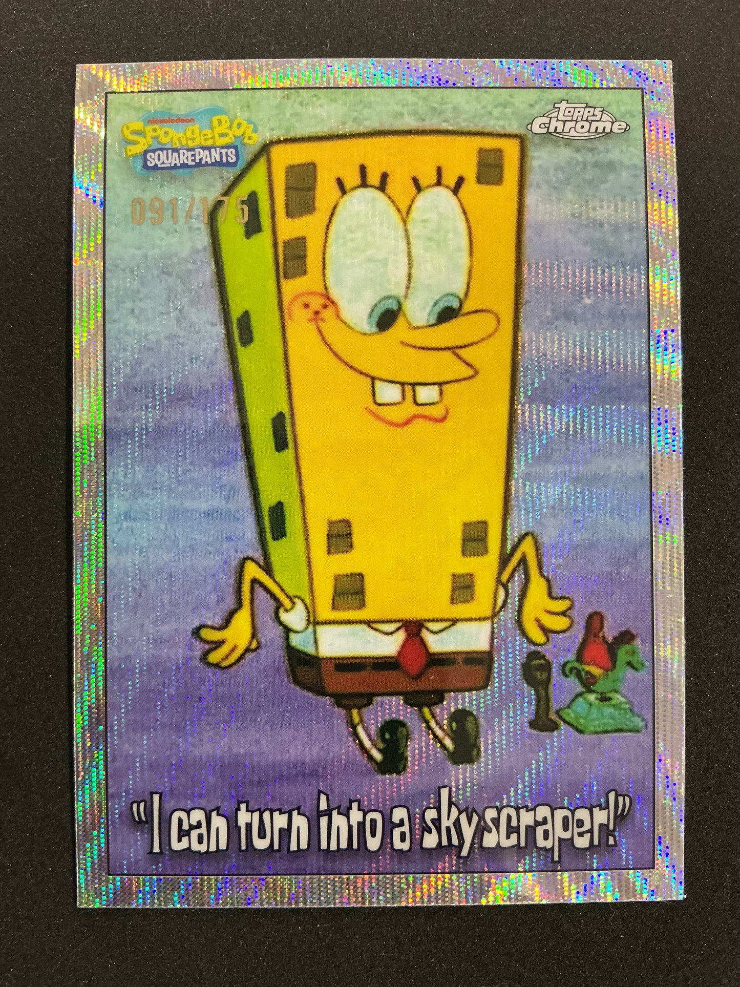 Topps 2025 SpongeBob 25 Chrome SpongeBob #175 Skyscraper! 091/175
