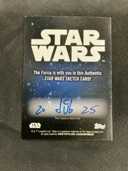 2025 Star Wars TOPPS Burg 1/1 Sketch By C'Dub Yeager