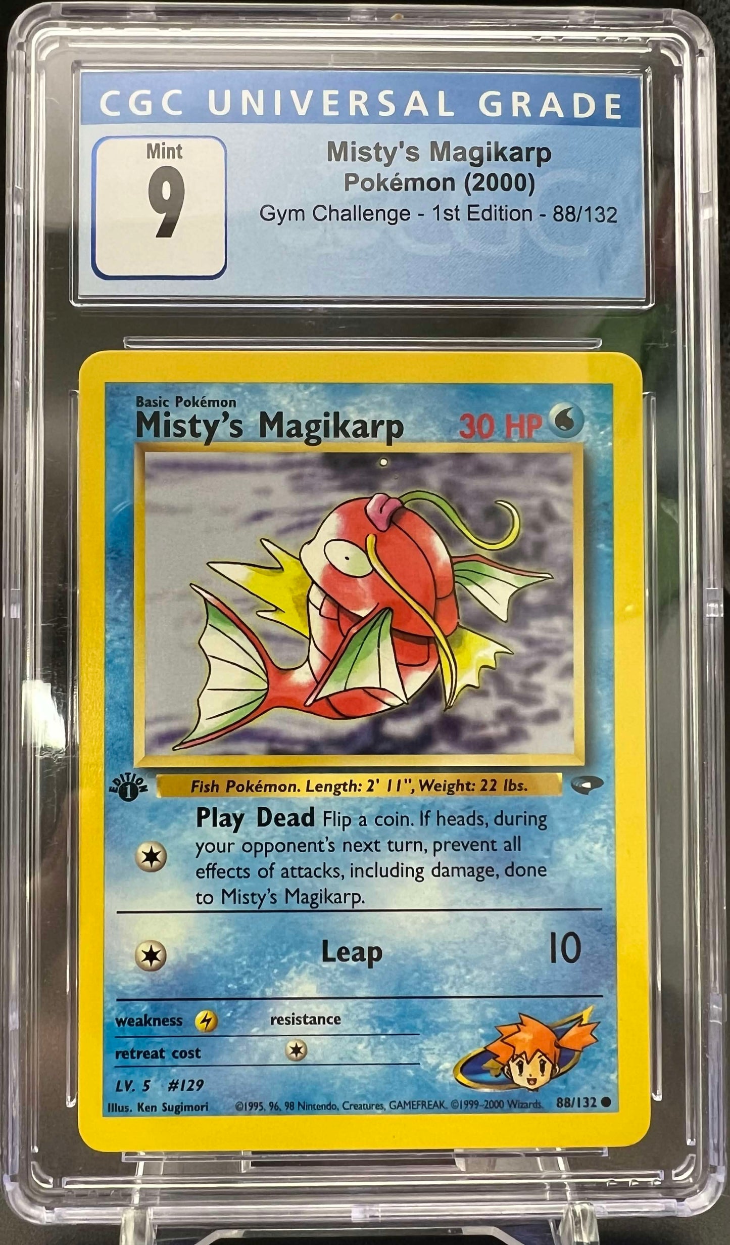 Pokemon 2000 Misty's Magikarp - Gym Challenge 1st Edition - CGC 9