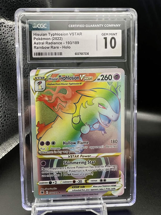 Pokemon 2022 Hisuian Typhlosion VSTAR - Astral Radiance - Rainbow Rare Holo - CGC 10
