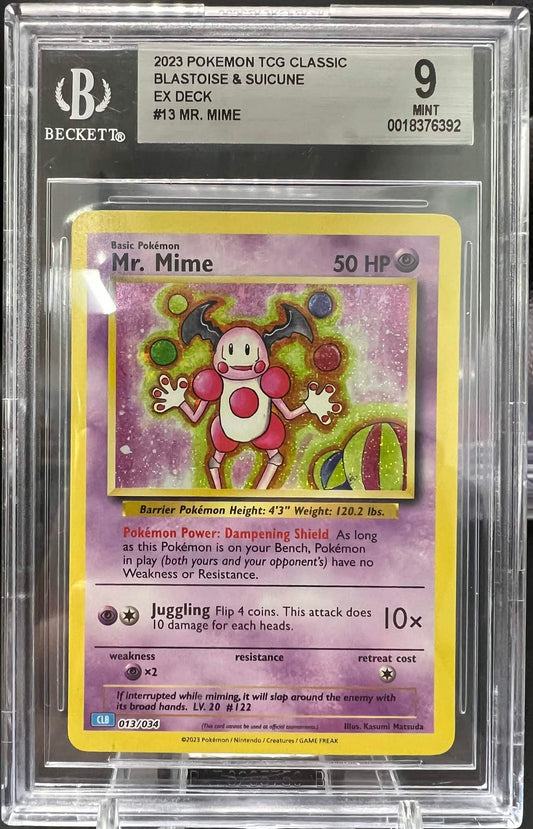 Pokemon 2023 Mr. Mime - Blastoise & Suicune ex Deck Classic - BGS 9