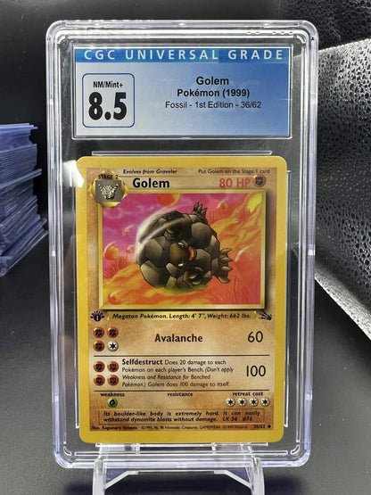 Pokemon 1999 Golem - Fossil 1st Edition - CGC 8.5