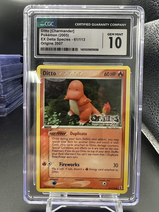 Pokemon 2005 Ditto [Charmander] - EX Delta Species Stamped - CGC 10