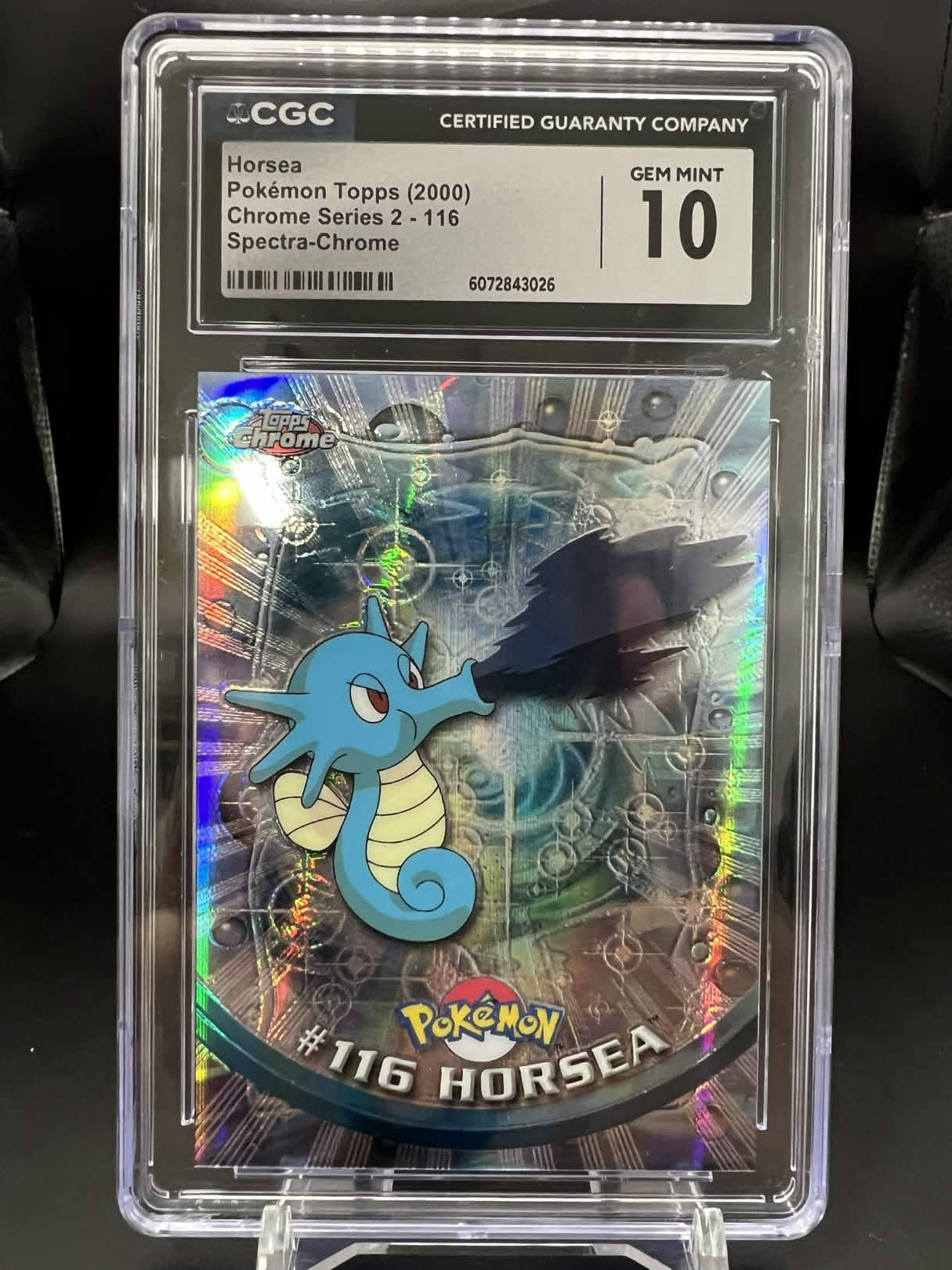 Pokemon Topps 2000 Horsea - Chrome Series 2 - Spectra Chrome - CGC 10