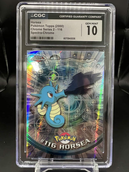 Pokemon Topps 2000 Horsea - Chrome Series 2 - Spectra Chrome - CGC 10